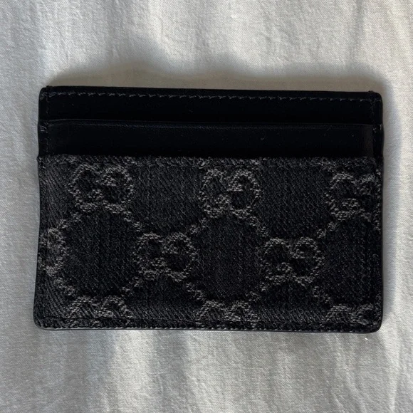 Gray denim Gucci 5 slot card holder - Picture 1 of 3